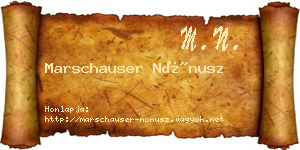 Marschauser Nónusz névjegykártya